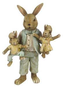 Velikonoční dekorace králičího tatínka s králíčky - 11*7*19 cm – 11x7x19 cm