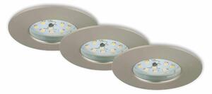 BRI 7204-032 3ks sada LED vestavné svítidlo, pr. 7,5 cm, matný nikl - BRILONER