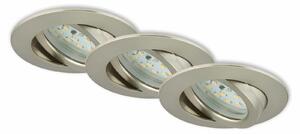 BRI 7232-032 3ks sada LED vestavné svítidlo, pr. 8,2 cm, 5,5 W, matný nikl - BRILONER