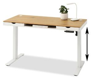 HezkýNábytek.cz PC stolek Osto 140 (dub bílý + bílá). 1109837