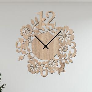 Dřevo života | Nástěnné hodiny FLOWERS Zvolte barvu dekoru: Dub Sonoma | Velikost hodin: 35x35 | Barva ručiček: Černé