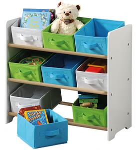 Organizer na hračky s barevnými boxy