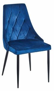 Sametová židle Loretta modrá černá