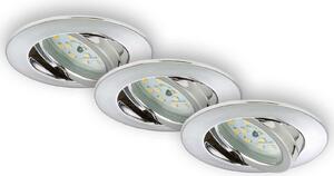 BRI 7209-038 3ks sada LED vestavné svítidlo, pr. 8,2 cm, 5 W, chrom - BRILONER