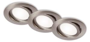 BRI 7114-432 3ks sada LED vestavné svítidlo, pr. 10,6 cm, 7 W, matný nikl - BRILONER