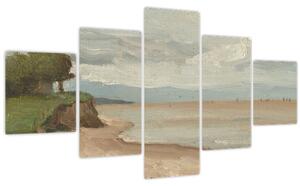Obraz - Jean-Baptiste-Camille Corot, Beach Near Etretat, reprodukce (125x70 cm)