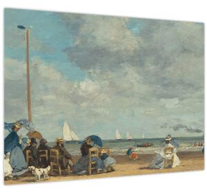 Obraz - Eugène Boudin, Beach at Trouville, reprodukce (70x50 cm)