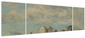 Obraz - Eugène Boudin, Beach Scene, reprodukce (170x50 cm)