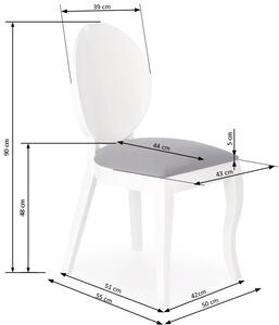 Židle Verdi bílý/šedý polštář