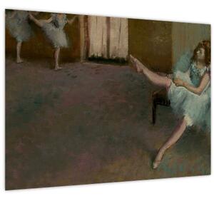Skleněný obraz - Edgar Degas, Before the Ballet, reprodukce (70x50 cm)