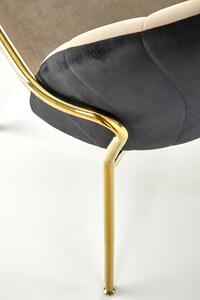 Židle Rebbeca béžová/černá/zlatá
