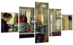 Obraz - Style of Edouard Manet, Bon Bock Cafe, reprodukce (125x70 cm)