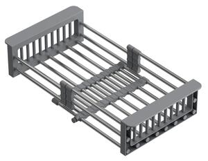 Nastavitelný košík do dřezu šedý/nerezový QUADRON