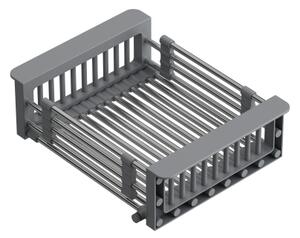 Nastavitelný košík do dřezu šedý/nerezový QUADRON