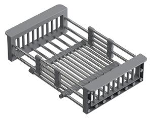 Nastavitelný košík do dřezu šedý/nerezový QUADRON