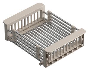 Nastavitelný košík do dřezu béžový/nerezový QUADRON
