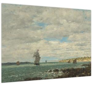 Obraz - Eugène Boudin, Coast of Brittany, reprodukce (70x50 cm)