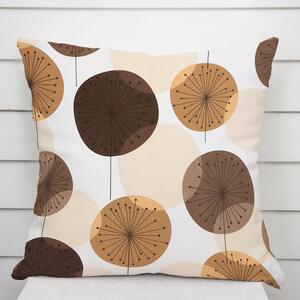 Biante Bavlněný povlak na polštář Sandra SA-488 Hnědo-béžové designové pampelišky 40 x 40 cm