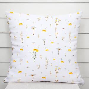 Biante Bavlněný povlak na polštář Sandra SA-497 Žluté bylinky na bílém 30 x 50 cm