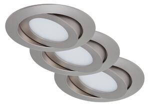 BRI 7283-032 3ks sada LED vestavné svítidlo, pr. 10,6 cm, 4,8 W, matný nikl - BRILONER