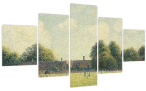 Obraz - Camille Pissarro, Hampton Court Green, reprodukce (125x70 cm)