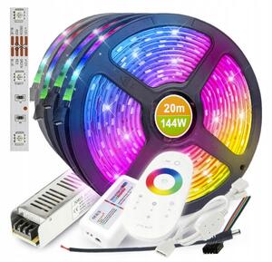 BERGE LED pásek RGB 20m + dálkové ovládání + napájecí zdroj