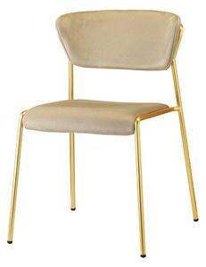 Čalouněná židle Lisa béžová/zlatá