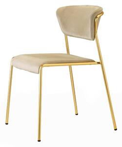 Čalouněná židle Lisa béžová/zlatá