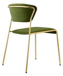 Čalouněná židle Lisa zelená/zlatá