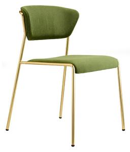 Čalouněná židle Lisa zelená/zlatá
