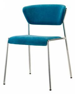Čalouněná židle Lisa modrá/chromová