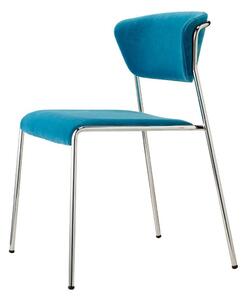 Čalouněná židle Lisa modrá/chromová