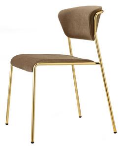 Čalouněná židle Lisa hnědá/zlatá