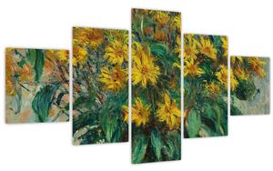 Obraz - Claude Monet, Jerusalem Artichoke Flowers, reprodukce (125x70 cm)