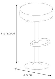 Židle barová Mumford nastavitelná výška bílá