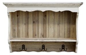 Nástěnná dřevěná police antik 69 x 49 cm (Chic Antique)