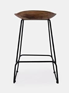 Židle barová Brunt 61cm přírodní/černá