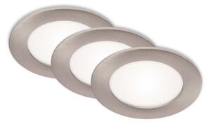 BRI 7115-432 3ks sada LED vestavné svítidlo, pr. 12 cm, 7 W, matný nikl - BRILONER