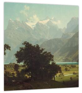 Obraz - Albert Bierstadt, Lake Lucerne, reprodukce (30x30 cm)