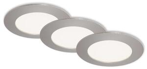 BRI 7284-032 3ks sada LED vestavné svítidlo, pr. 12 cm, 8 W, matný nikl - BRILONER