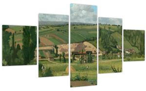 Obraz - Camille Pissarro, Landscape at Les Pâtis, Pontoise, reprodukce (125x70 cm)