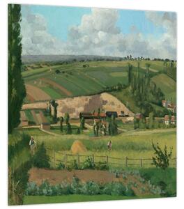 Obraz - Camille Pissarro, Landscape at Les Pâtis, Pontoise, reprodukce (30x30 cm)