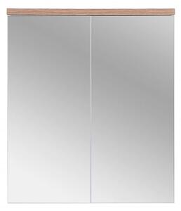 Comad Závěsná koupelnová skříňka se zrcadlem Bali 840 2D bílá/dub votan