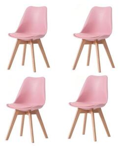 LuxuryForm Jídelní židle Bali - růžová - SET 4 ks