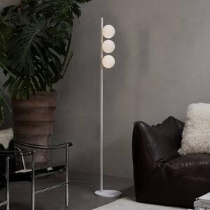 IDEAL LUX Stojací lampa Binomio, bílá, výška 160 cm, kov, 3 ramena, Bílá / opál, Obývací pokoj / jídelna, kov, Moderní