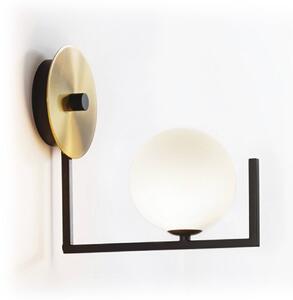 IDEAL LUX Nástěnné světlo Birds, černá/mosaz, výška 25 cm, kov, Černá, Obývací pokoj / jídelna, kov, Moderní