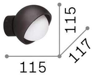 IDEAL LUX Nástěnné světlo Bloom, černá, Ø 12 cm, kov, Černá, Obývací pokoj / jídelna, kov, Moderní