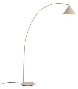 Retro stojací lampa béžová s bílým vnitřkem - Triangolo