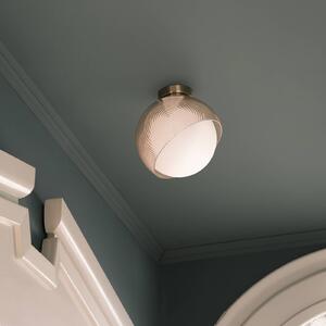 IDEAL LUX Nástěnné světlo Bloom, mosazná barva, Ø 17 cm, kov, Mosaz / zlato, Obývací pokoj / jídelna, kov, Moderní