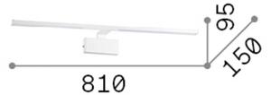 IDEAL LUX Nástěnné světlo LED Alma, mosaz a kov, šířka 81 cm, Mosaz / zlato, Obývací pokoj / jídelna, kov, Moderní, Nástěnné bodové svítidlo